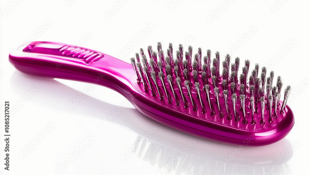 Pink Hairbrush Isolated on White Background for Styling and Hair Care, Brushing Hair, Comb for hair Pink Hairbrush Isolated on White Background for Styling and Hair Care, Brushing Hair, Comb for hair