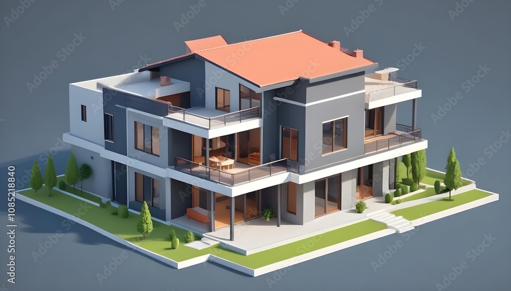 House 3d rendering design House 3d rendering design