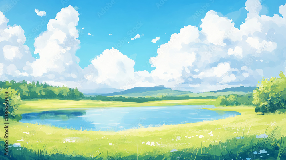 Obraz premium Animated natural scenery