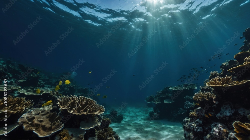underwater dark color empty background in sea generate ai underwater dark color empty background in sea generate ai