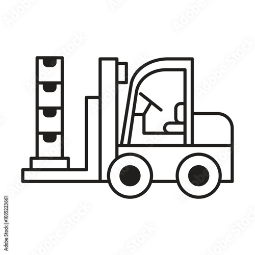 Forklift icon vector on white background