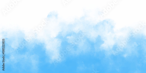 Abstract white and blue isolated cloud cumulus clouds. blue aquarelle painted realistic fog or mist smoky textured canvas design. White and ash messy wall stucco texture background.	
