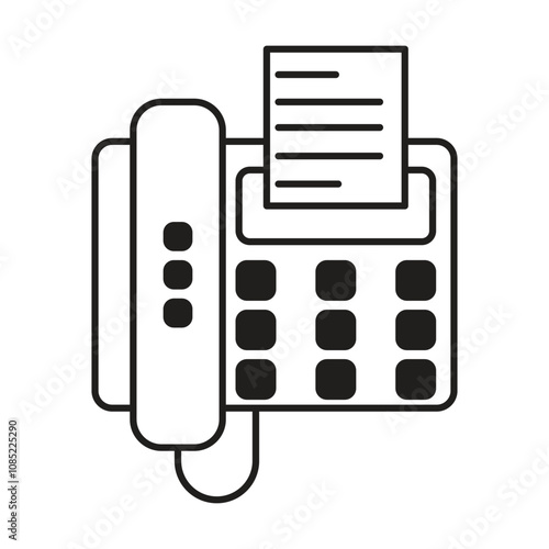 Fax icon vector on white background