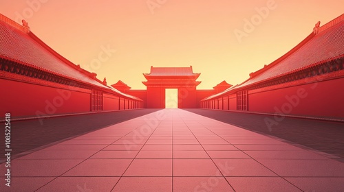 Magnificent architectural space cultural celebration scene