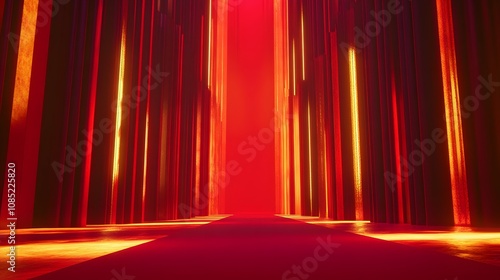 Architectural space e-commerce promotion red scene
