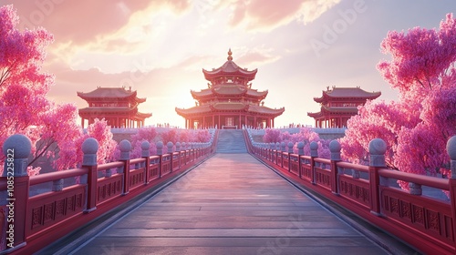 Magnificent architectural space cultural celebration scene