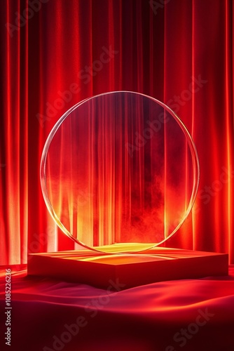 E-commerce promotion oval glass simple scene