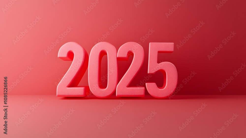 2025 New Year numbers red background 2025 New Year numbers red background