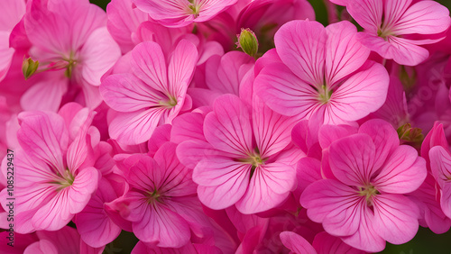 A close up of pink flowers with a pink background