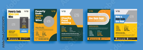 set of print flyer or poster template for Charity fundraising event, charity foundation, donation concept leaflet, Ngo Flyer design bundle