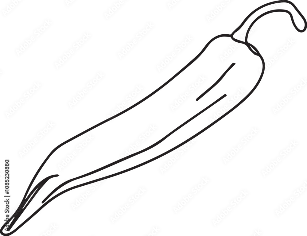 Continuous one line drawing of fresh chilly pepper icon in silhouette on a white background. Linear stylized, Minimalist. Continuous one line drawing of fresh chilly pepper icon in silhouette on a white background. Linear stylized, Minimalist.