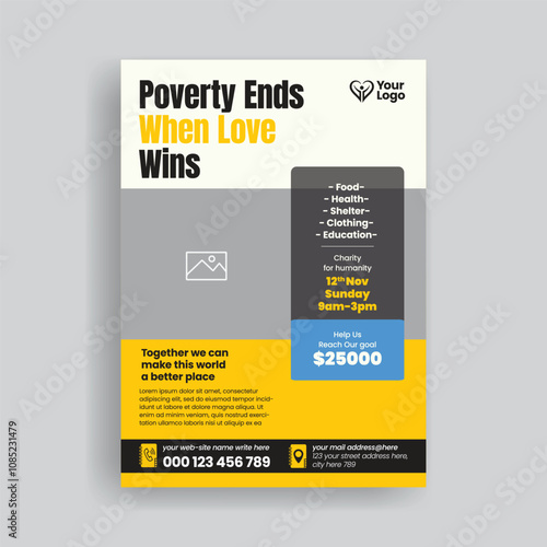 Editable Charity flyer, Volunteer poster, charity foundation poster, fund-raising flyer, voluntary organization leaflet  template old care nursing home poster advertising template