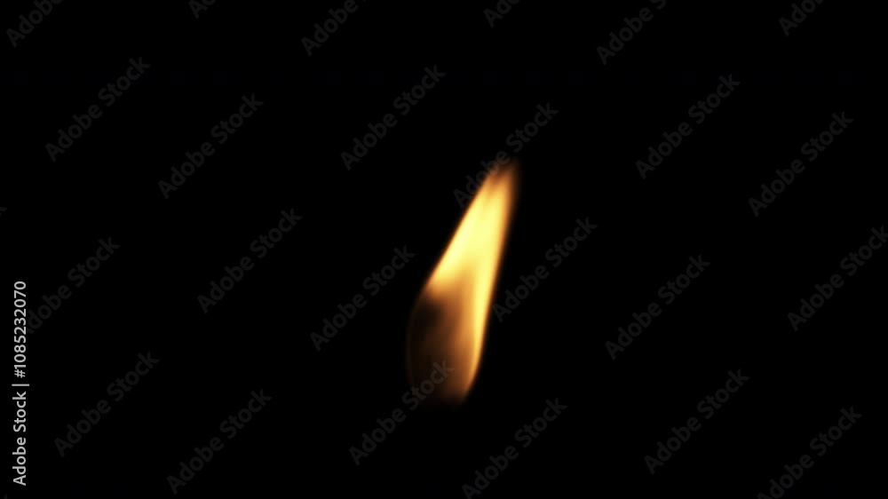 Candle Flame Gently tilted to the Right with Alpha Background. Candle Flame Gently tilted to the Right with Alpha Background.
