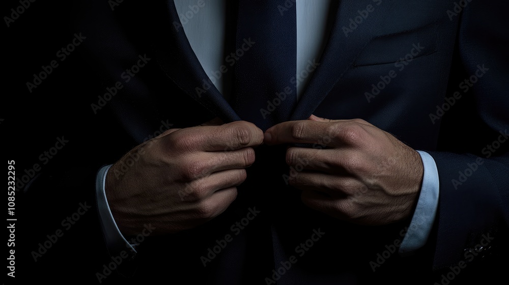 Close-up of a Man Adjusting His Suit Close-up of a Man Adjusting His Suit