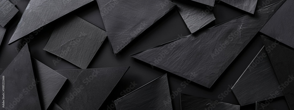 Modern Banner Template with Irregular Polygons on Black Background. Contemporary Minimalist Design with Central White Space for Text. Ideal for Creative Projects. Modern Banner Template with Irregular Polygons on Black Background. Contemporary Minimalist Design with Central White Space for Text. Ideal for Creative Projects.