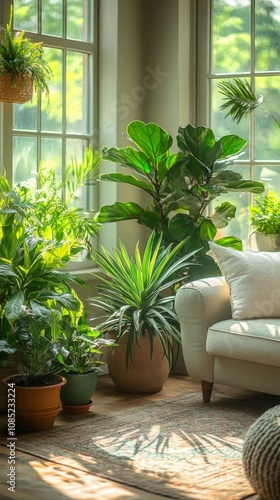 Indoor plants creating a cozy space.