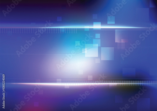 Abstract technology blue light concept background design. Neon abstract, reflection lines vector backgrounds