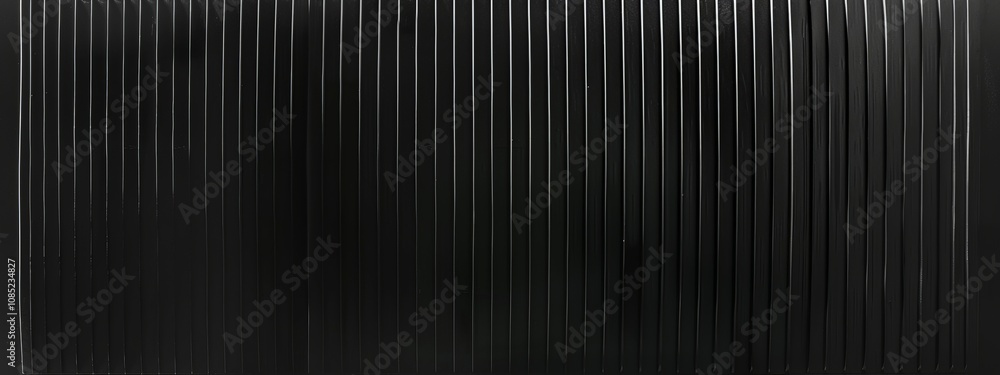 Obraz premium Black background with linear patterns. Banner template with white space in the center for text. Suitable for abstract minimalist wallpaper and modern graphic design projects.