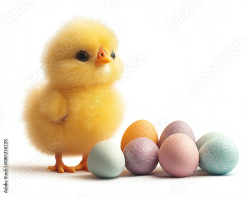 Easter Chick with Eggs