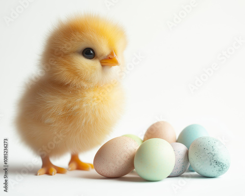 Easter Chick with Eggs