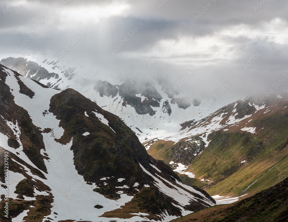 Summer Pass del San Gottardo, Switzerland.