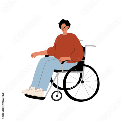 Cute vector illustration of muslim man, diverse character in everyday urban scenes. People walking dogs, using wheelchair, pushing stroller. individuals of various ages and ethnicities.