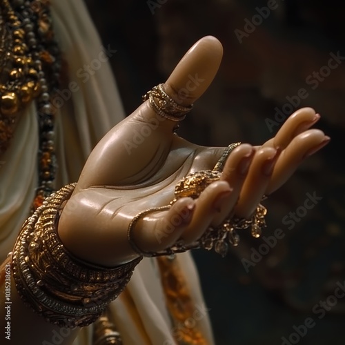 Krishna’s Hand with Detailed Gold Ornaments photo