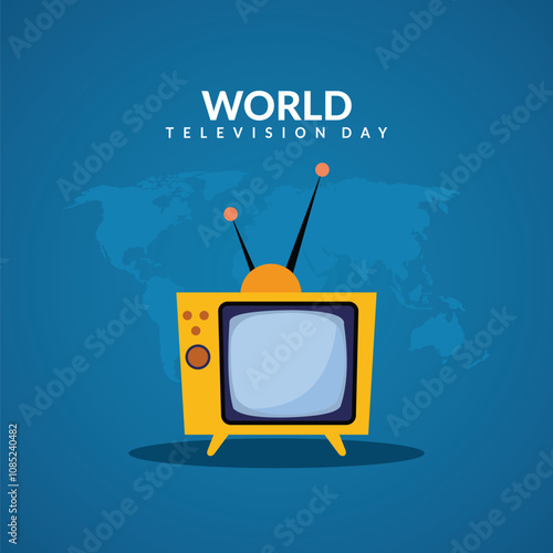 World television day, tv day poster, banner, background, post illustration design