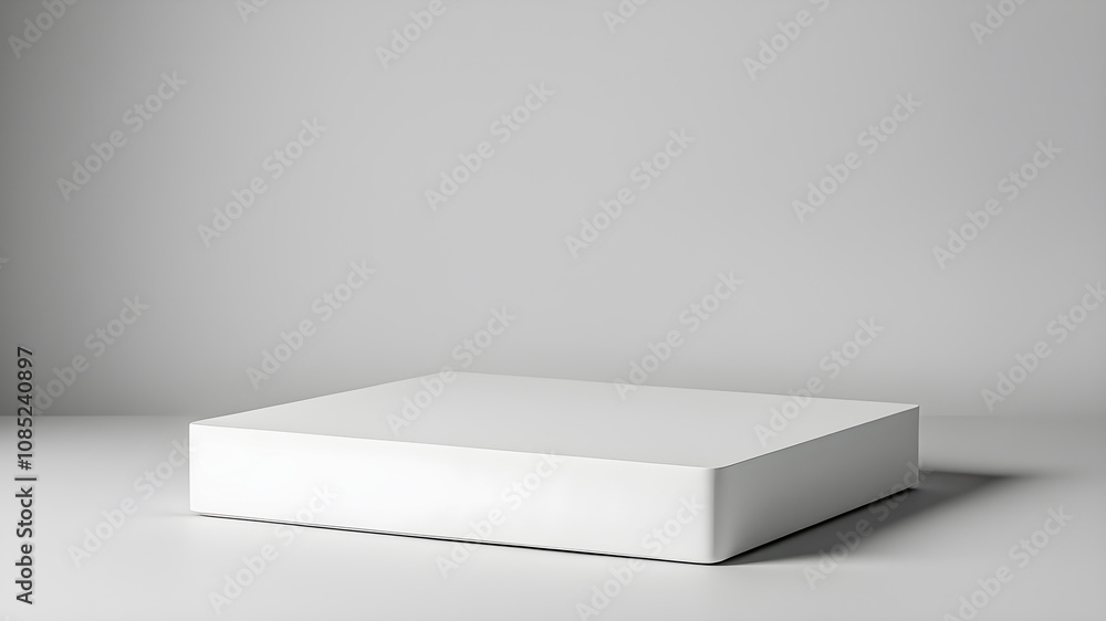 A clean, minimalist white podium on a neutral background. A clean, minimalist white podium on a neutral background.