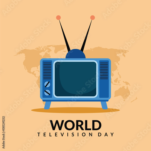 World television day, tv day poster, banner, background, post illustration design