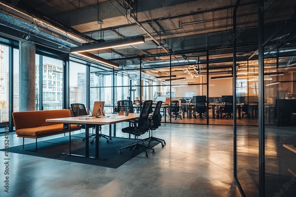 Modern Office Space with Sleek Design and Open Layout Modern Office Space with Sleek Design and Open Layout