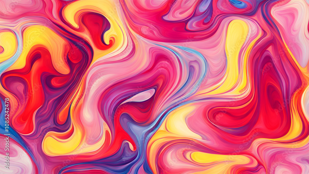 A colorful abstract painting with a lot of swirls and lines A colorful abstract painting with a lot of swirls and lines