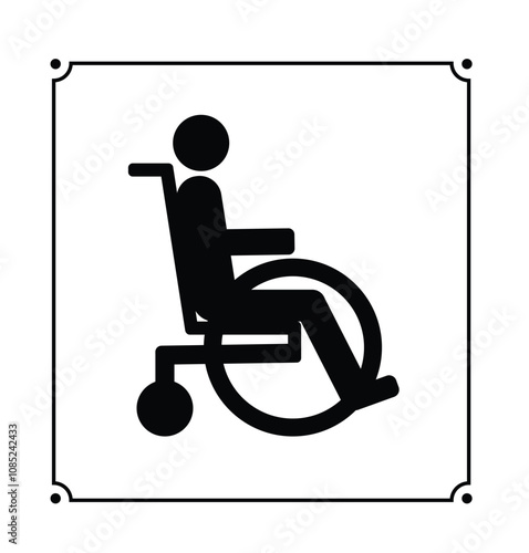 wheelchair with a disabled person on it in illustrator with white background