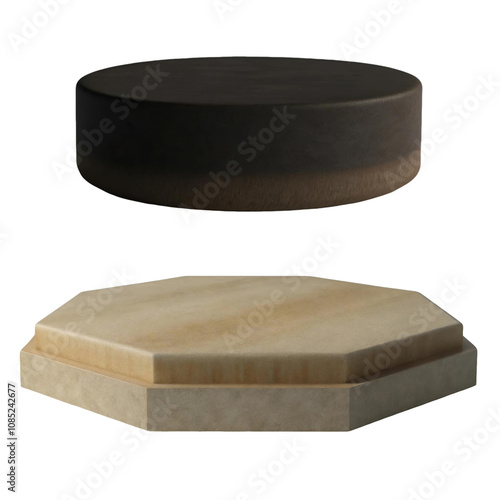 Beautiful Marble Textured Podium PNG with a Clear Background