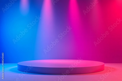 Vibrant Stage with Colorful Lighting for Performances and Events