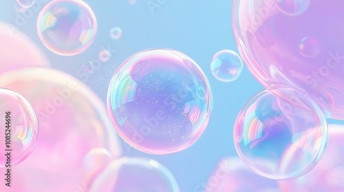 A background of abstract light illuminating soap bubbles