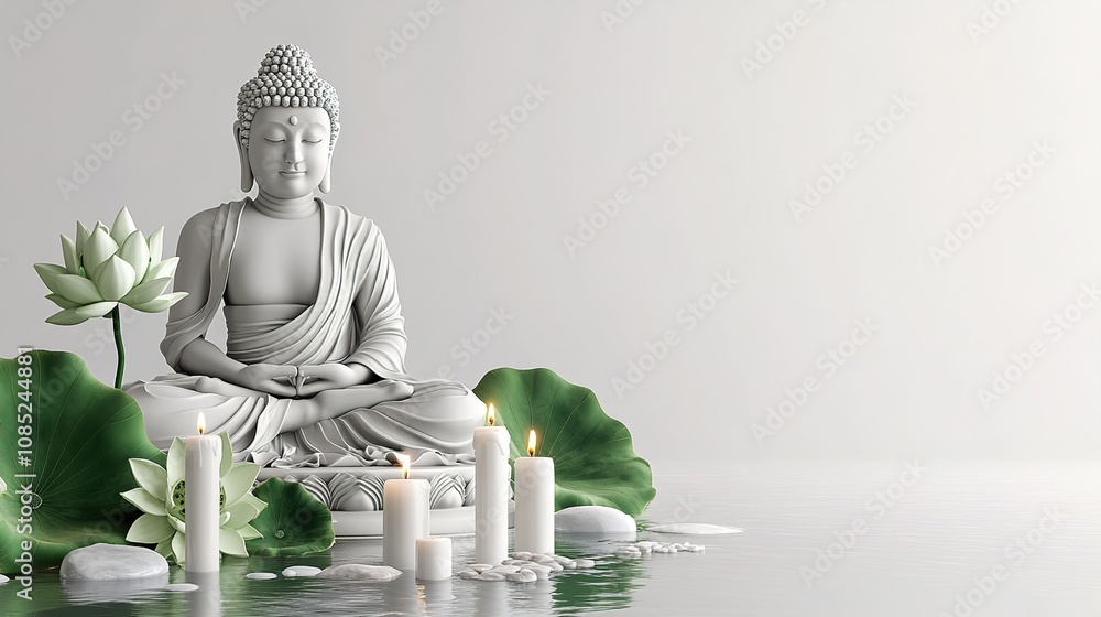 Fototapeta premium Happy Buddha Purnima Vesak,Buddhist festival- Vector illustration