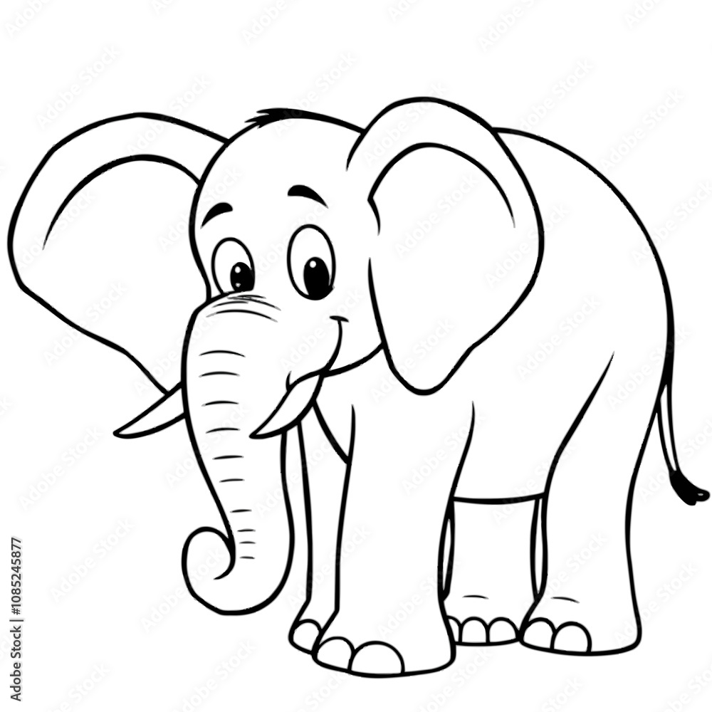 Naklejka premium Adorable Cartoon Elephant