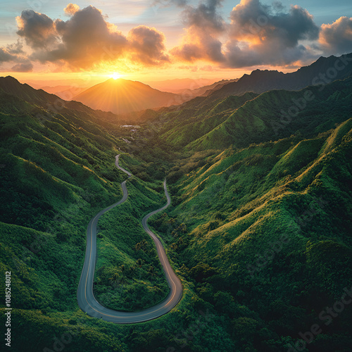 Sunset Road: Winding Path to Bliss