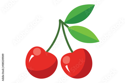illustration of cherries vector icon design