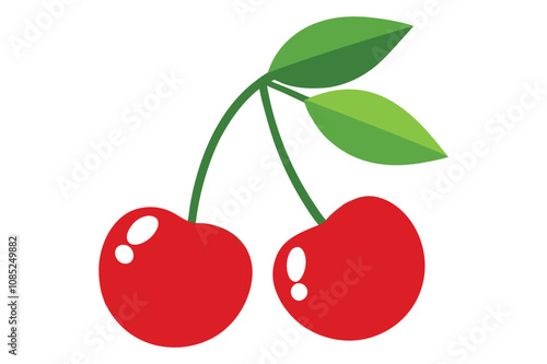 illustration of cherries vector icon design