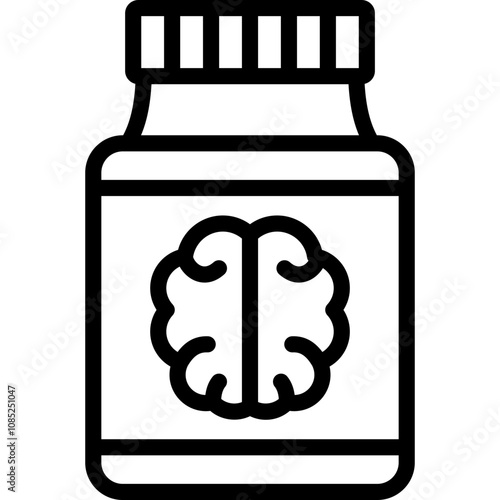 antidepressant icon illustration design with outline