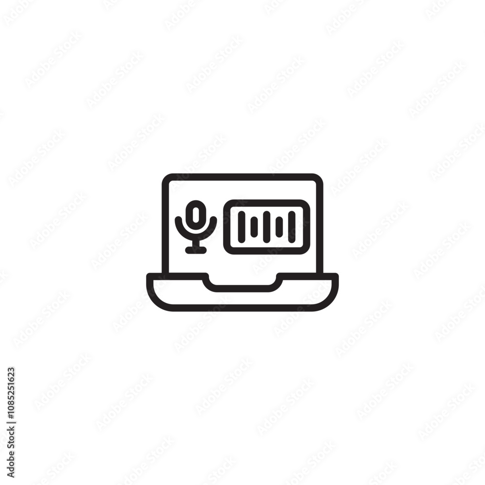 Laptop voice generator icon. vector dual tone icon for your website, mobile, presentation. Editable icon. Laptop voice generator icon. vector dual tone icon for your website, mobile, presentation. Editable icon.
