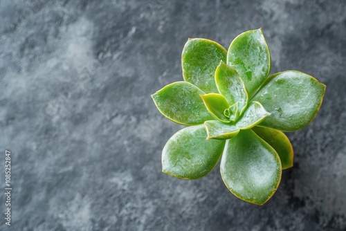 Beautiful Succulent Plant on Textured Stone Background