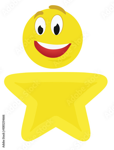 Smiling star isolated. vector illustration