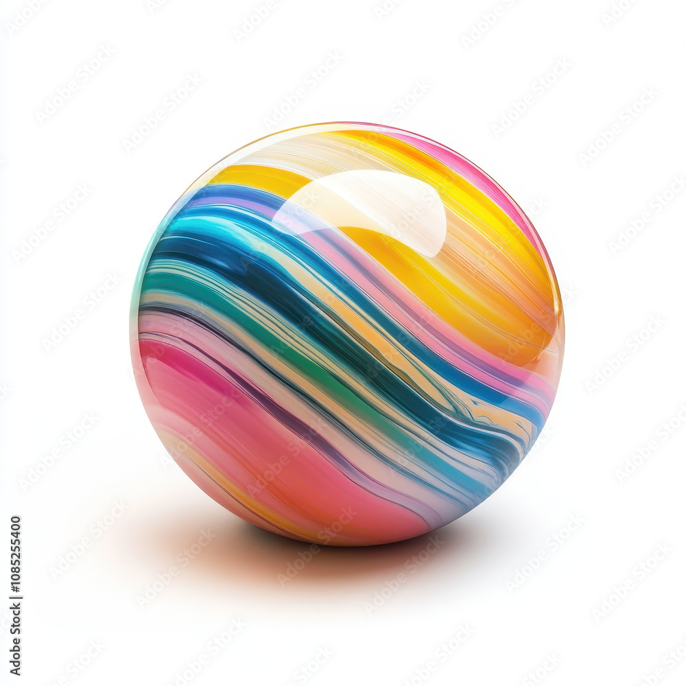 glossy and vibrant beach ball with colorful swirls of pink, blue, and yellow, perfect for summer fun and beach activities glossy and vibrant beach ball with colorful swirls of pink, blue, and yellow, perfect for summer fun and beach activities