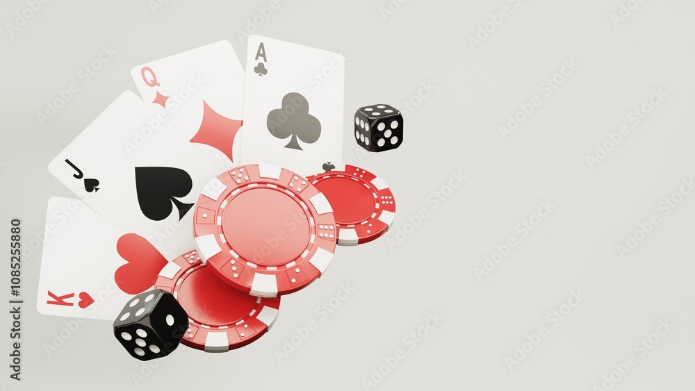 Casino chips, cubes, roulette, drum on light wite background with with crown and goblet- 3d render. Flying chip for online casinos and mobile gambling applications, poker - winner, wealth concept. Casino chips, cubes, roulette, drum on light wite background with with crown and goblet- 3d render. Flying chip for online casinos and mobile gambling applications, poker - winner, wealth concept.