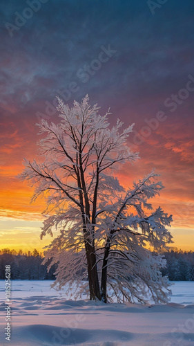 sunset in the forest