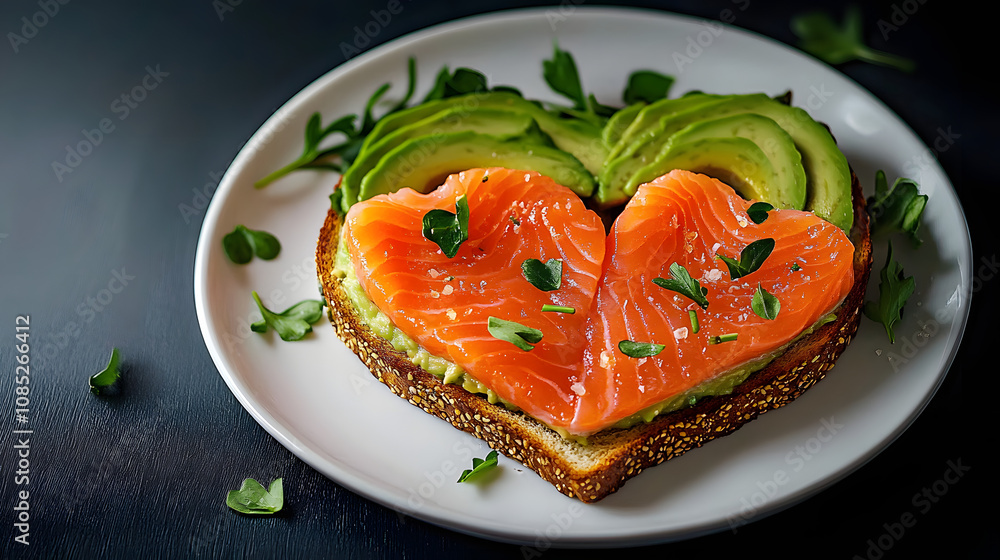 Heart-Shaped Salmon and Avocado Toast Heart-Shaped Salmon and Avocado Toast