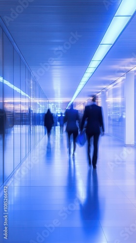 Group of Business people walking in the office corridor,People in business center walking at hall,motion go around at coworking space,Wide image,Concept of office life,co working space.